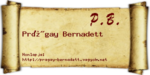 Prágay Bernadett névjegykártya