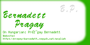 bernadett pragay business card